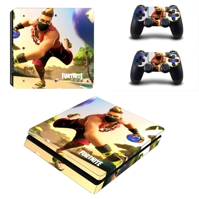 Fortnite decal skin for PS4 Slim Console and two controllers