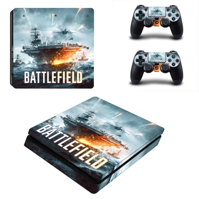 Battlefield decal skin for PS4 Slim Console and two controllers