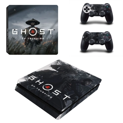 Ghost of Tsushima decal skin for PS4 Slim Console and two controllers