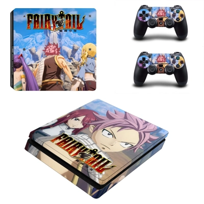 Fairy Tail decal skin for PS4 Slim Console and two controllers