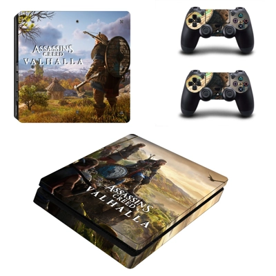 Assassin's Creed Valhalla decal skin for PS4 Slim Console and two controllers