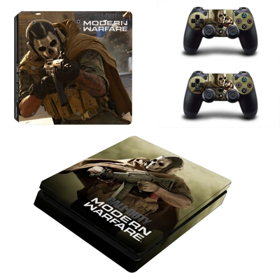 Modern Warfare decal skin for PS4 Slim Console and two con..
