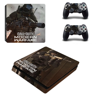 Modern Warfare decal skin for PS4 Slim Console and two con..