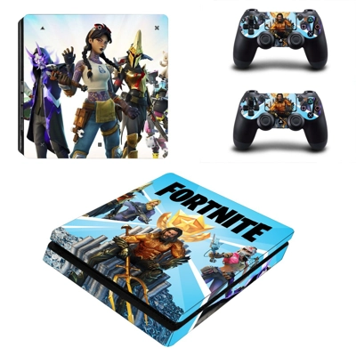 Fortnite decal skin for PS4 Slim Console and two controllers
