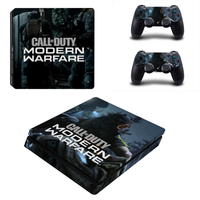 Modern Warfare decal skin for PS4 Slim Console and two con..