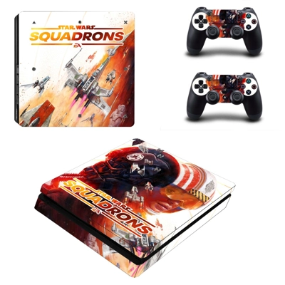 Star wars squadrons decal skin for PS4 Slim Console and two controllers