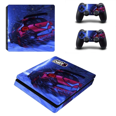 Dirt 5 decal skin for PS4 Slim Console and two controllers