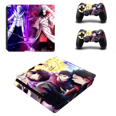 Naruto decal skin for PS4 Slim Console and two controllers