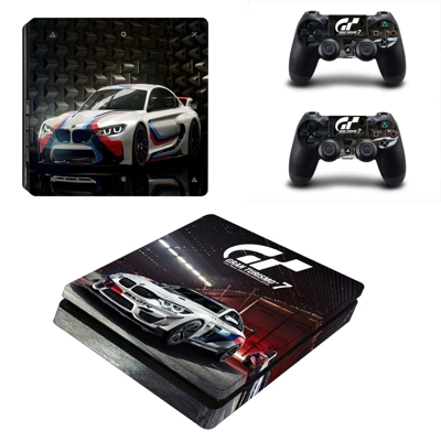GT racing 7 decal skin for PS4 Slim Console and two controllers