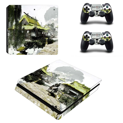 Soul of Tsushima decal skin for PS4 Slim Console and two c..