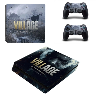 Resident Evil 8 decal skin for PS4 Slim Console and two controllers