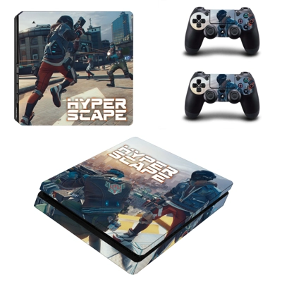 Super Hunting City decal skin for PS4 Slim Console and two controllers