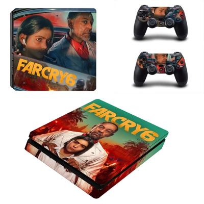 Far Cry 6 decal skin for PS4 Slim Console and two controllers