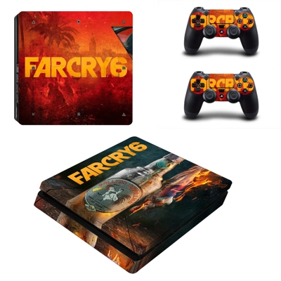 Far Cry 6 decal skin for PS4 Slim Console and two controllers