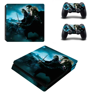 Harry Potter decal skin for PS4 Slim Console and two controllers