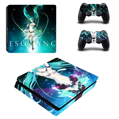 Esonanc decal skin for PS4 Slim Console and two controllers