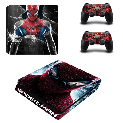 Spiderman decal skin for PS4 Slim Console and two controllers