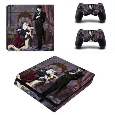 Anime Kuroshitsuji decal skin for PS4 Slim Console and two..