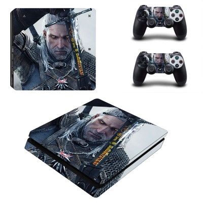 The Witcher decal skin for PS4 Slim Console and two contro..