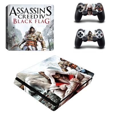 Assassins Creed decal skin for PS4 Slim Console and two co..