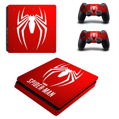 Spiderman decal skin for PS4 Slim Console and two controllers