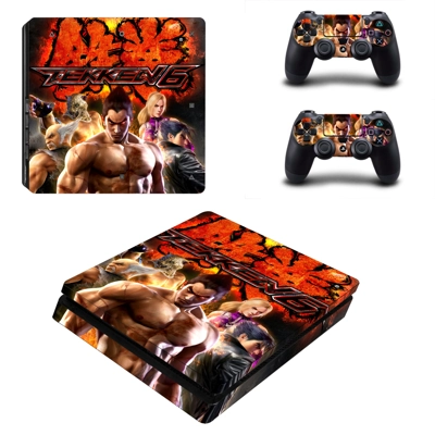 Tekken 6 decal skin for PS4 Slim Console and two controllers
