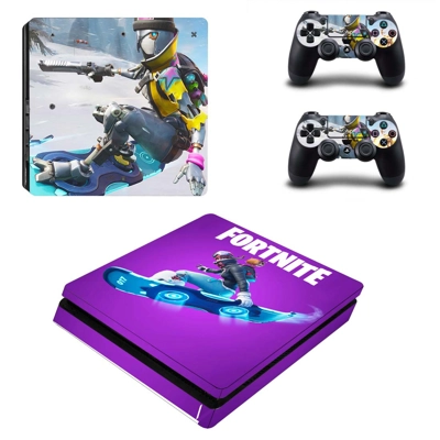 Fortnite decal skin for PS4 Slim Console and two controllers