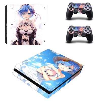 Anime decal skin for PS4 Slim Console and two controllers