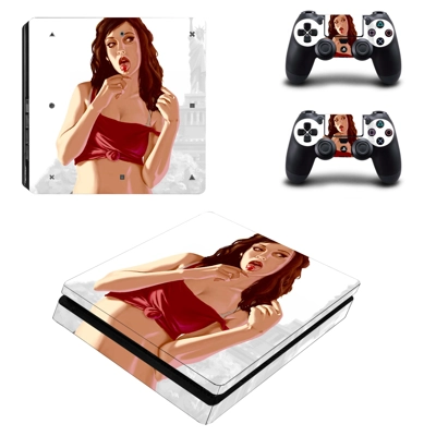 GTA 5 decal skin for PS4 Slim Console and two controllers