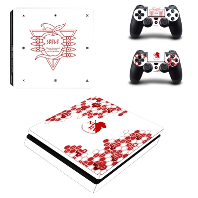 Evangelion decal skin for PS4 Slim Console and two controllers