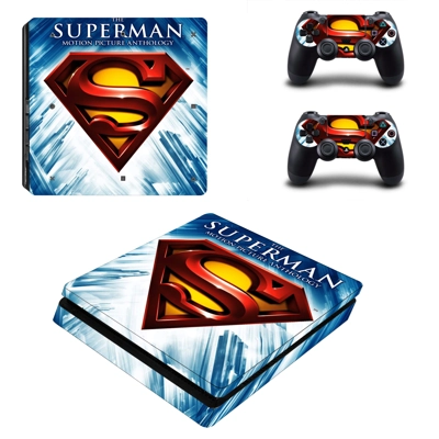 Superman decal skin for PS4 Slim Console and two controllers