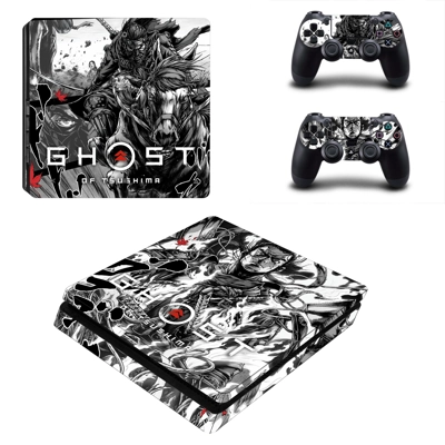 Ghost of Tsushima decal skin for PS4 Slim Console and two controllers