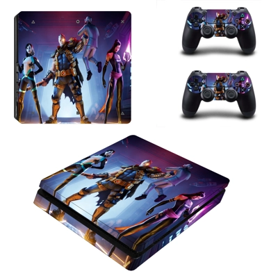Fortnite decal skin for PS4 Slim Console and two controllers