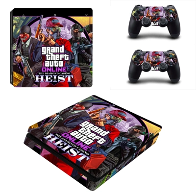 GTA Online decal skin for PS4 Slim Console and two controllers
