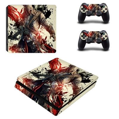 Assassin's Creed decal skin for PS4 Slim Console and two controllers