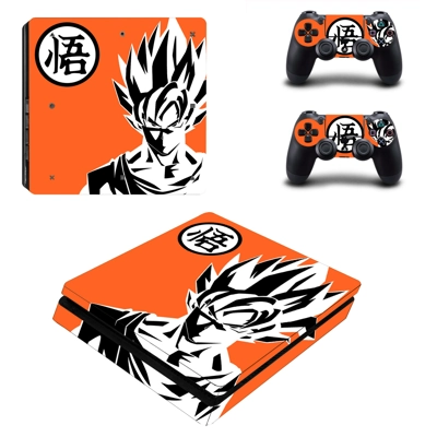 Dragon Ball decal skin for PS4 Slim Console and two contro..