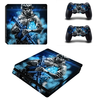Battlefield decal skin for PS4 Slim Console and two contro..