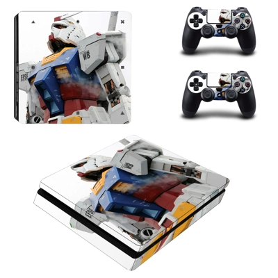 Gundam decal skin for PS4 Slim Console and two controllers