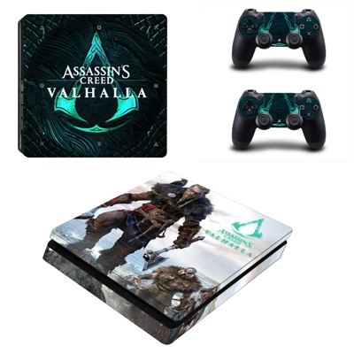 Valhalla decal skin for PS4 Slim Console and two controllers