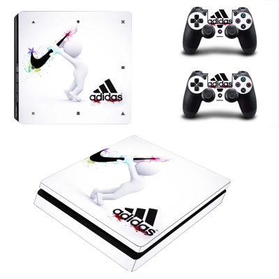 Adidas decal skin for PS4 Slim Console and two controllers
