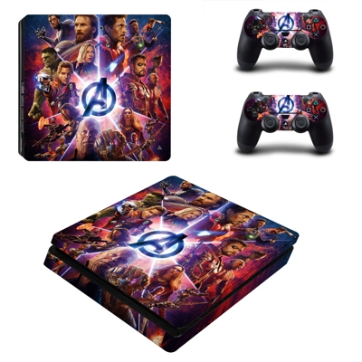 The Avengers decal skin for PS4 Slim Console and two controllers