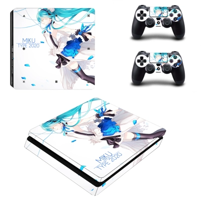 Anime decal skin for PS4 Slim Console and two controllers