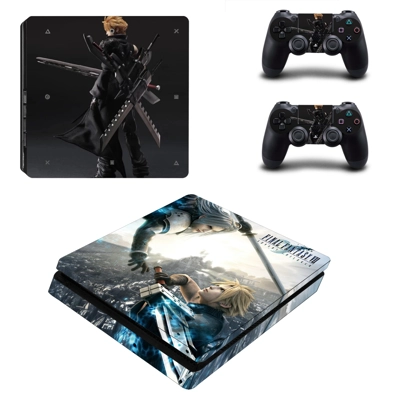 Final Fantasy decal skin for PS4 Slim Console and two controllers