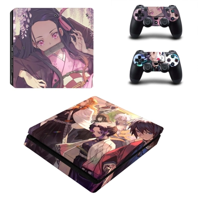 Kimetsu no Yaiba decal skin for PS4 Slim Console and two controllers
