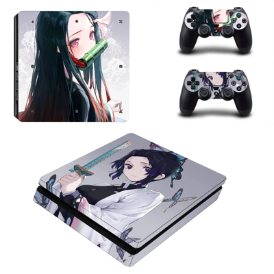 Kimetsu no Yaiba decal skin for PS4 Slim Console and two controllers