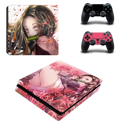 Kimetsu no Yaiba decal skin for PS4 Slim Console and two controllers