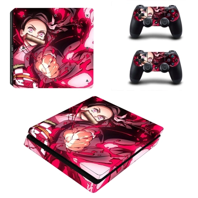 Kimetsu no Yaiba decal skin for PS4 Slim Console and two controllers