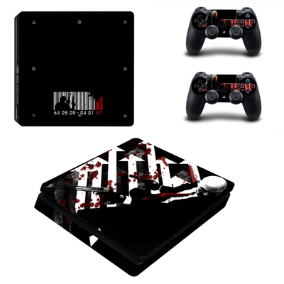 Hitman decal skin for PS4 Slim Console and two controllers