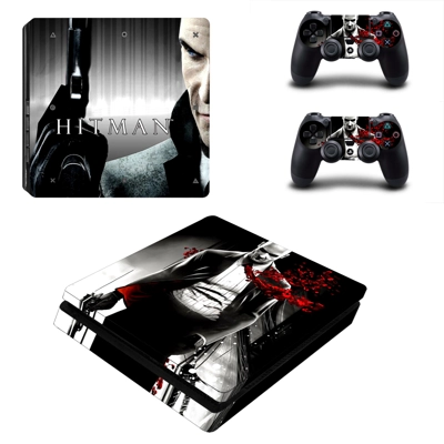 Hitman decal skin for PS4 Slim Console and two controllers