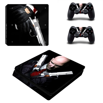 Hitman decal skin for PS4 Slim Console and two controllers